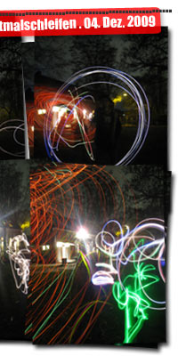 Lichtmalschleifen auf dem KiKo-Spielplatz . 04. Dezember 2009