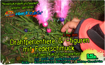 Drahtperlentiere & - figuren mit Federschmuck 