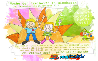 Tag der Freiheit im KiKo . Film zum Thema Freiheit  . compfotokids* . 2. Oktober 2015 . Kreativ- und Medienwerkstatt im KiKo