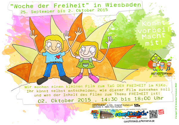 Tag der Freiheit im KiKo . Film zum Thema Freiheit  . compfotokids* . 2. Oktober 2015 . Kreativ- und Medienwerkstatt im KiKo