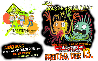 Monster Grusel Party . Anmeldung