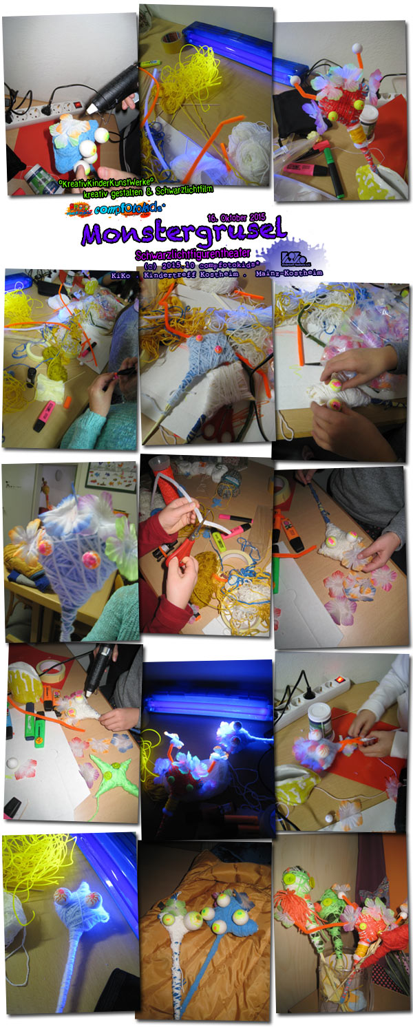 Monstergrusel . Schwarzlichtfigurentheater . compfotokids* . 16. Oktober 2015 . Kreativ- und Medienwerkstatt im KiKo
