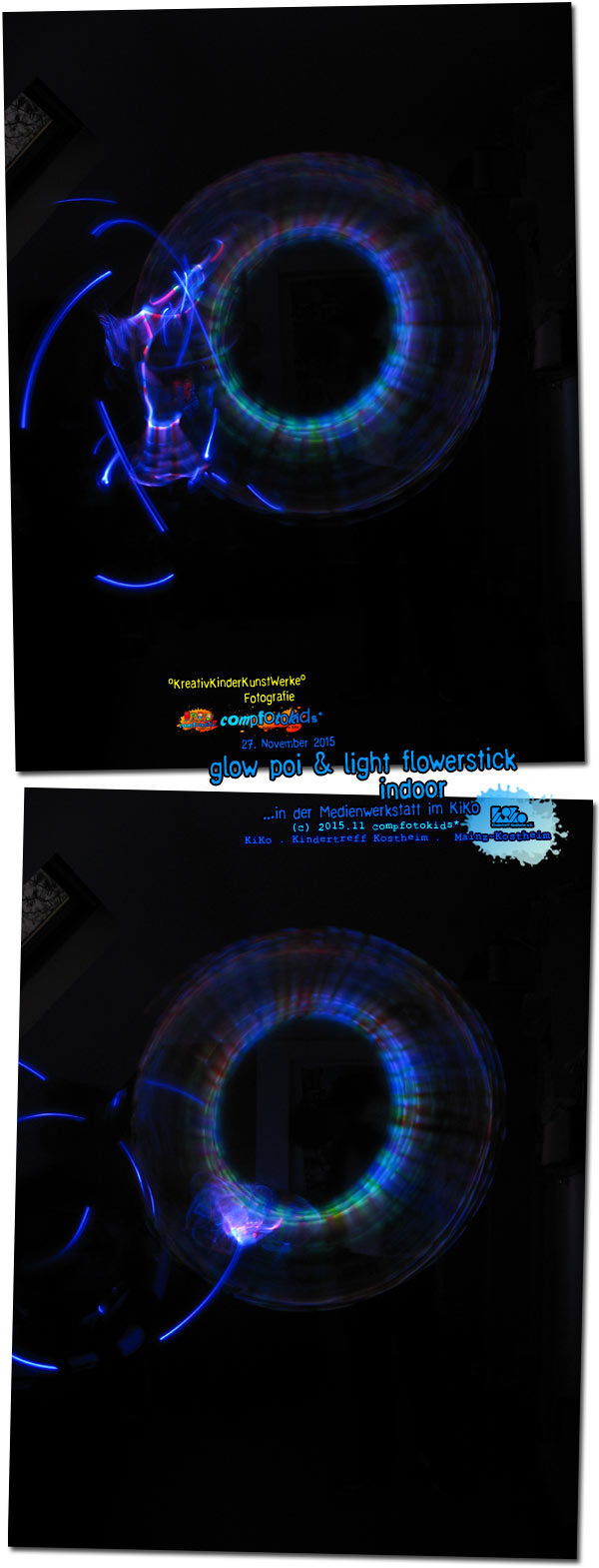 glow poi & light flowerstick . indoor 
