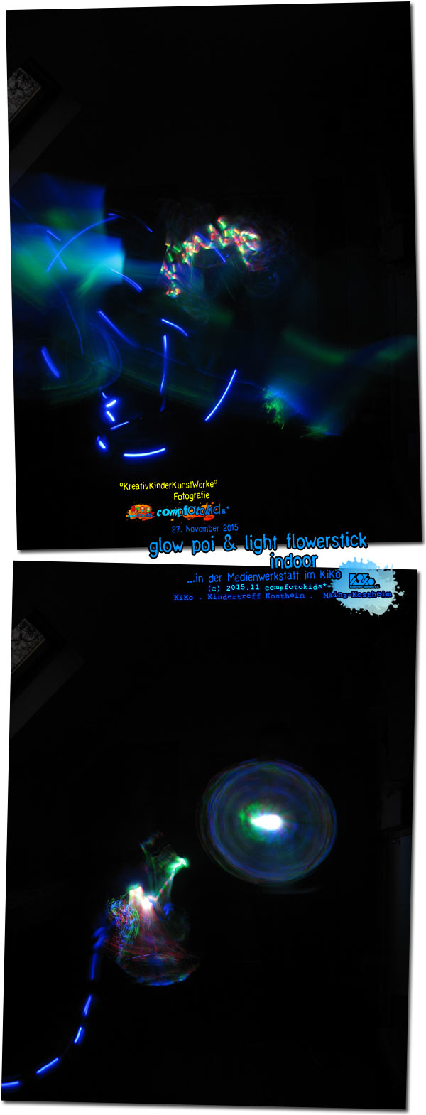 glow poi & light flowerstick . indoor 