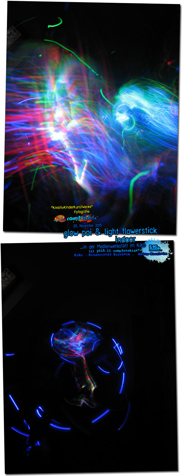 glow poi & light flowerstick . indoor 